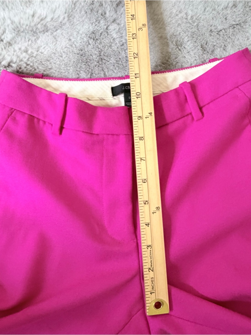 J. Crew Rhodes Suit Set Hot Pink Gold Crest Button Blazer 2P & Trouser Pants 0 - Picture 13 of 16